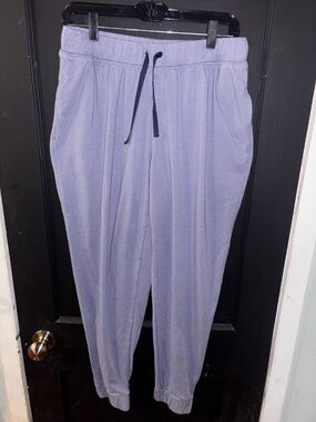 Boden Lavender Periwinkle Jogger Sweatpants Drawstring Cuffed US 10 UK 14